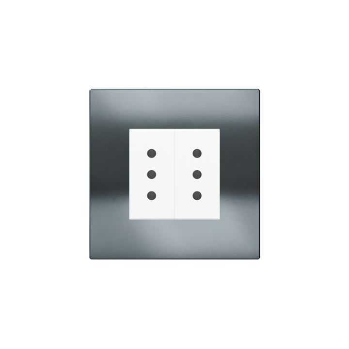 Square Plate Deep (FF/71/20Venti) (87x87) 1 window (45x45) Metal HT Black