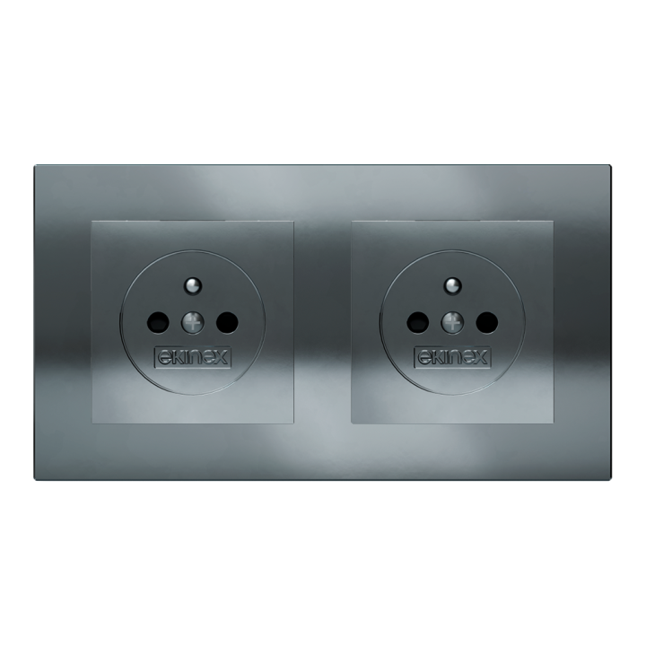 Ekinex plāksne 20venti 87x158 mm melns metāls EK-D2P-CBM