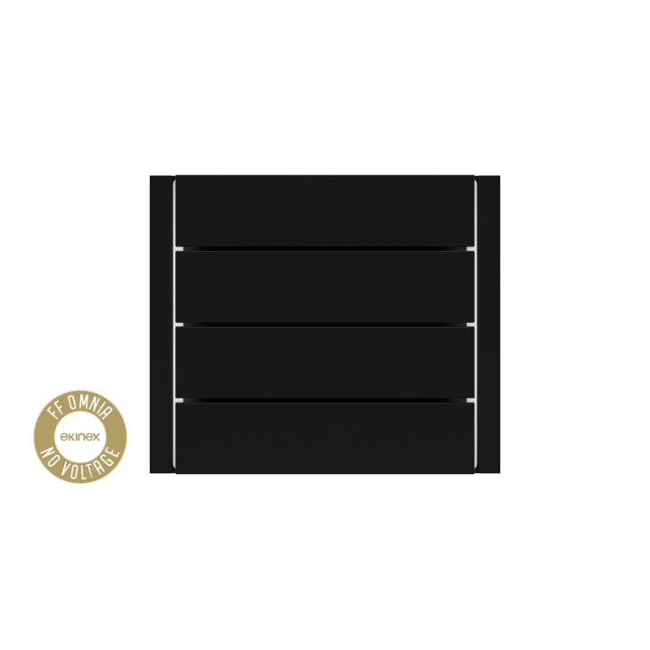kit 4 rockers FF (Form/Flank/NF) horizontal rectangular (80X20) Black Plastic