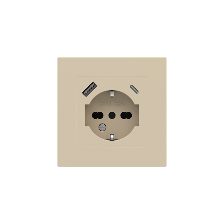 Square Plate Deep (FF/71/20Venti) (87x87) 1 window (55x55) Fenix NTM Beige Luxor