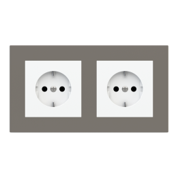 Rectangular Plate Deep (FF/71/20Venti) (87x158) 2 windows (45x45)+(45x45) Fenix NTM Grey London