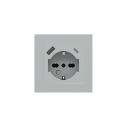 Square Plate 71 (Form/Flank/NF) (80x80) 1 window (55x55) Fenix NTM Grey Ephesus