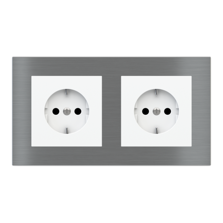 Rectangular Plate Deep (FF/71/20Venti) (87x158) 2 windows (45x45)+(45x45) Metal Titanium