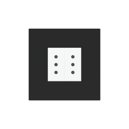 Square Plate Surface (71/20Venti) (98x98) 1 window (45x45) Fenix NTM Black Ingo