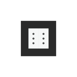 Square Plate 71 (Form/Flank/NF) (80x80) 1 window (45x45) Fenix NTM Black Ingo