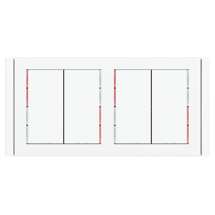 kit 2 rockers 71 serie vertical rectangular (30X60) Pure white Plastic