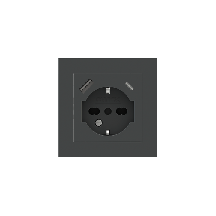 Square Plate 71 (Form/Flank/NF) (80x80) 1 window (55x55) Fenix NTM Grey Bromine