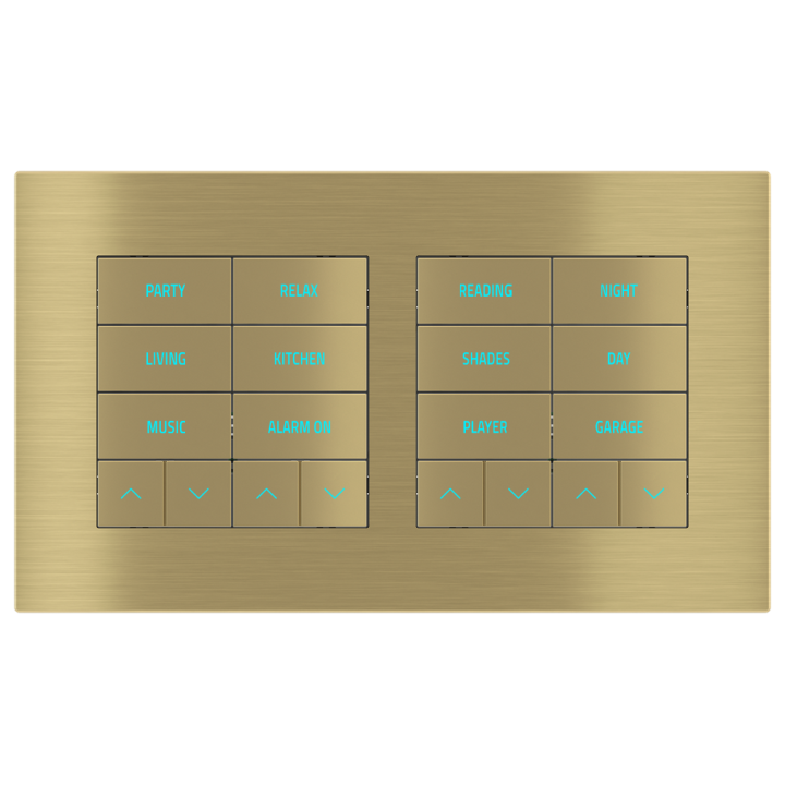 Rectangular Plate Surface (71/20Venti) (98x168) 2 windows (60x60)+(60x60) Metal Brass