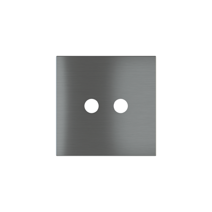 Square magnetic plate for a 2-rocker push button Proxima series Metal Quantum Carbon