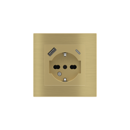 Square Plate Deep (FF/71/20Venti) (87x87) 1 window (55x55) Metal Brass