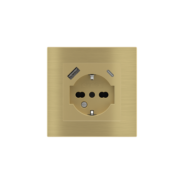 Square Plate Deep (FF/71/20Venti) (87x87) 1 window (55x55) Metal Brass