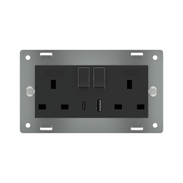 Double power socket - UK USB A/C