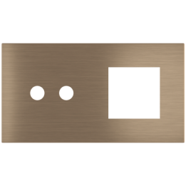 Magnetic plate 2-fold for 2-rocker push button + (45x45 mm window) Proxima series Metal Dark Chocolate
