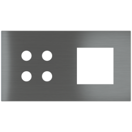 Magnetic plate 2-fold for 4-rocker push button + (45x45 mm window) Proxima series Metal Quantum Carbon