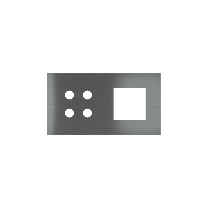 Magnetic plate 2-fold for 4-rocker push button + (45x45 mm window) Proxima series Metal Quantum Carbon