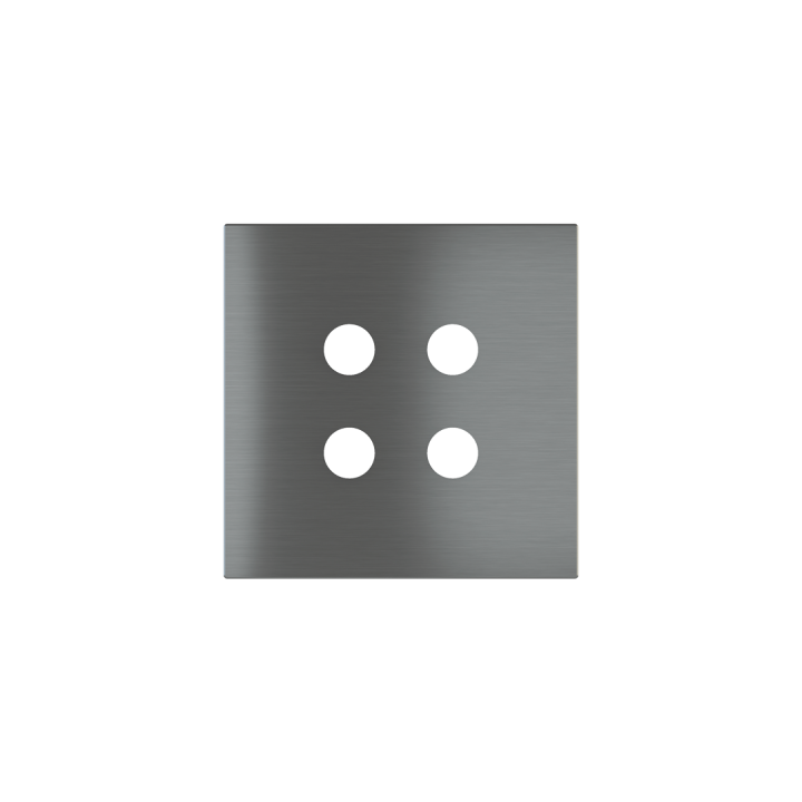 Square magnetic plate for a 4-rocker push button Proxima series Metal Quantum Carbon