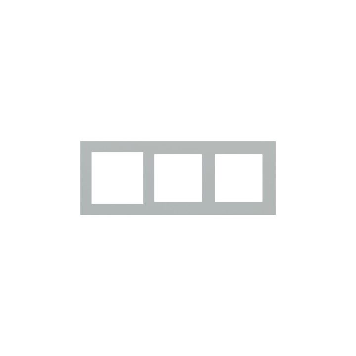 Rectangular Plate Deep (FF/71/20Venti) (87x229) 3 windows (60x60)+(55x55)+(55x55) Fenix NTM Grey Ephesus