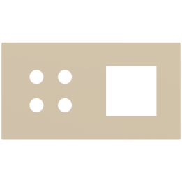 Magnetic plate 2-fold for 4-rocker push button + (45x45 mm window) Proxima series Metal Beige Luxor