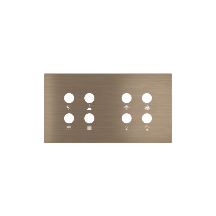 Magnetic plate 2-fold for 4-rocker push buttons Proxima series Metal Dark Chocolate + customization
