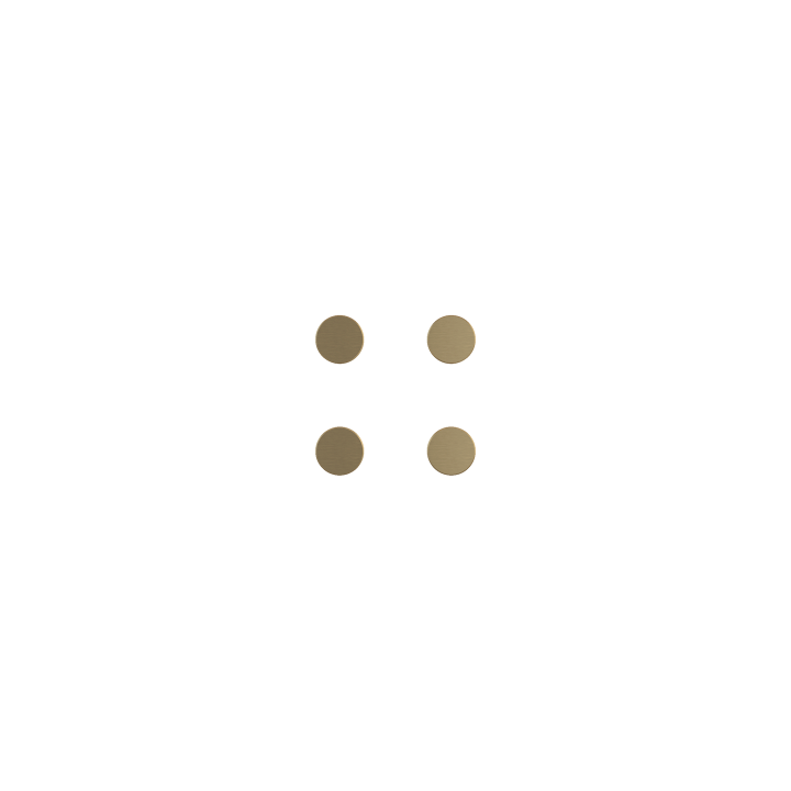 Kit of 4 round buttons Proxima series Metal Antique Brass