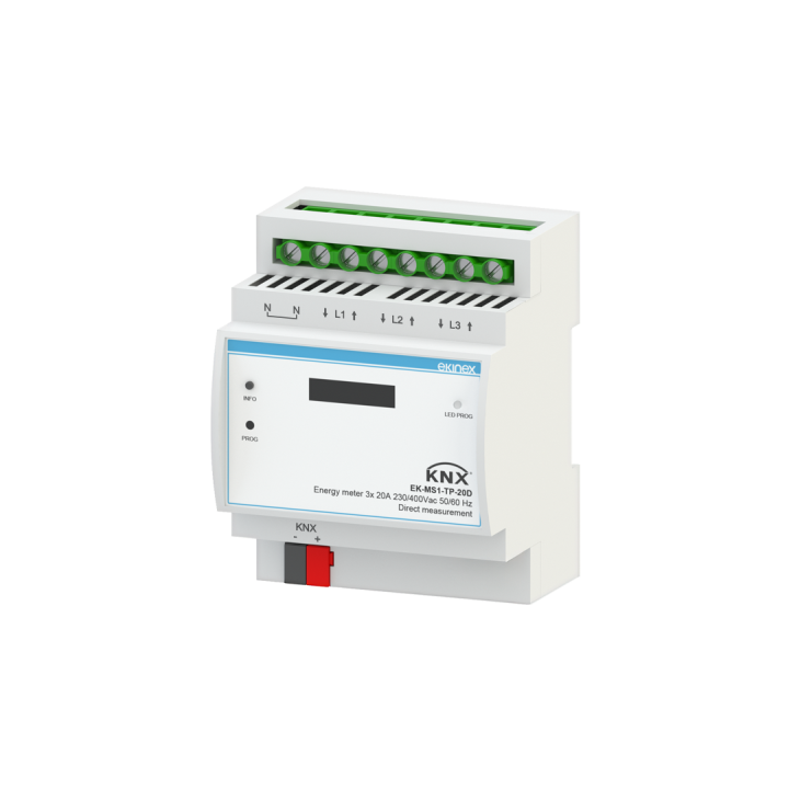 Three-phase secondary energy meter 3x20A direct insertion