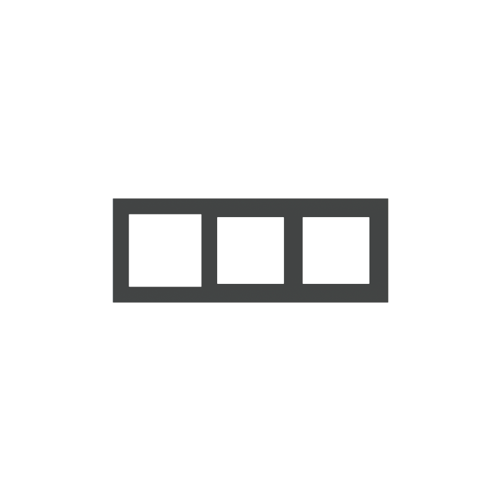 Rectangular Plate Deep (FF/71/20Venti) (87x229) 3 windows (60x60)+(55x55)+(55x55) Fenix NTM Grey Bromine