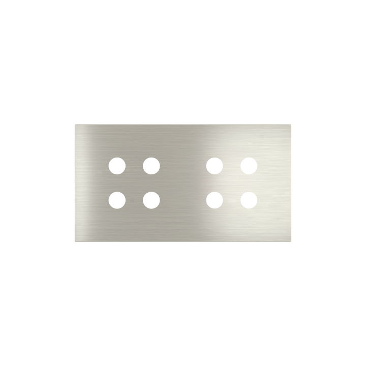 Magnetic plate 2-fold for 4-rocker push buttons Proxima series Metal Steel Brushed