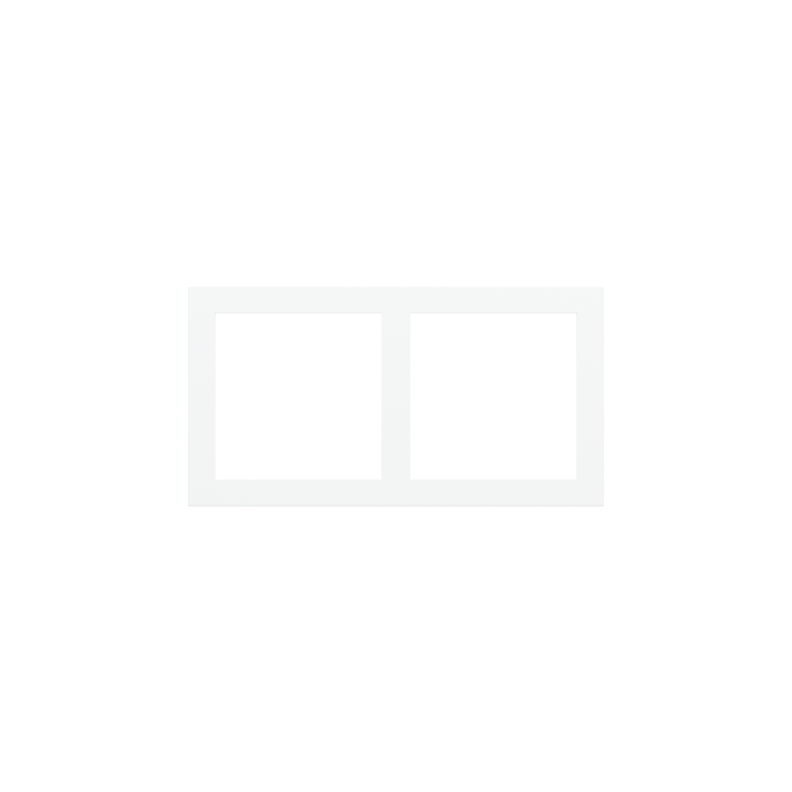Rectangular Plate 71 (Form/Flank/NF) (80x151) 2 windows (60x60)+(60x60) Pure white Plastic