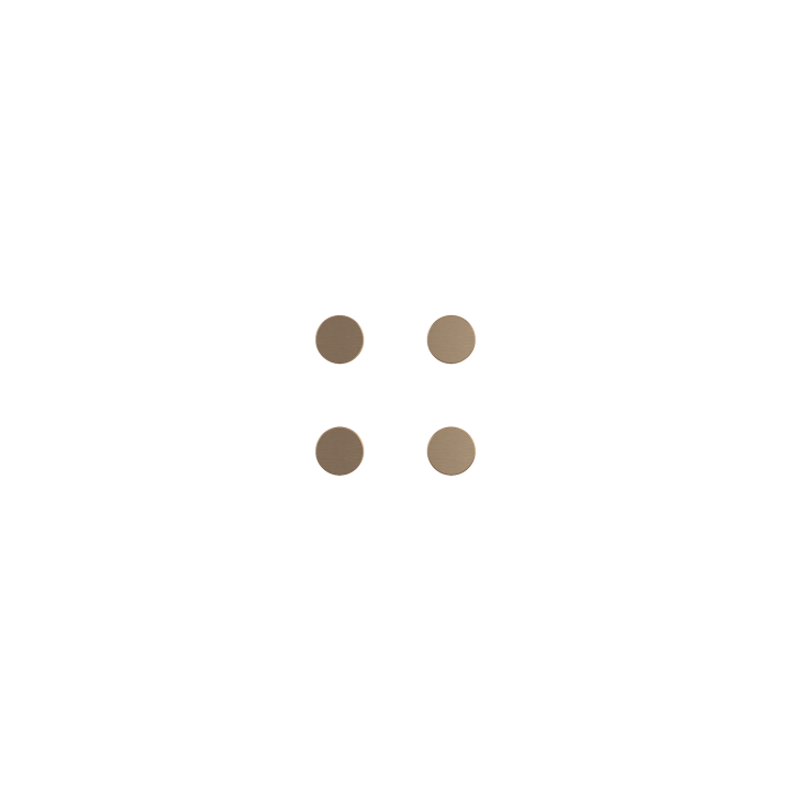 Kit of 4 round buttons Proxima series Metal Dark Chocolate