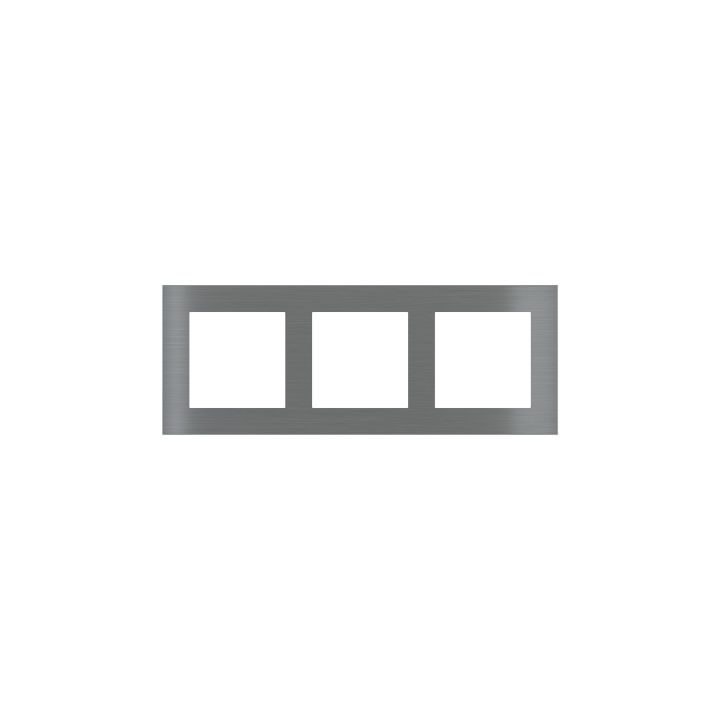 Rectangular Plate Deep (FF/71/20Venti) (87x229) 3 windows (55x55)+(55x55)+(55x55) Metal Titanium