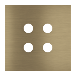 Square magnetic plate for a 4-rocker push button Proxima series Metal Antique Brass