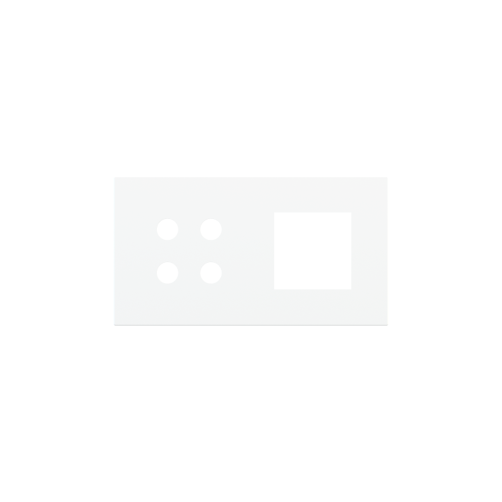 Magnetic plate 2-fold for 4-rocker push button + (45x45 mm window) Proxima series Metal Pure White