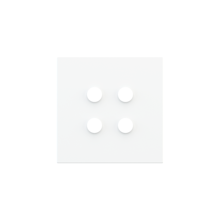 Square magnetic plate for a 4-rocker push button Proxima series Metal Pure White
