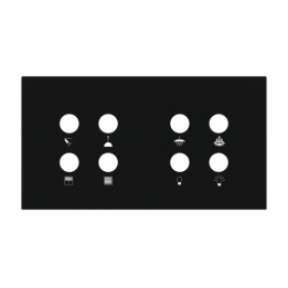 Magnetic plate 2-fold for 4-rocker push buttons Proxima series Metal Insense Black + customization