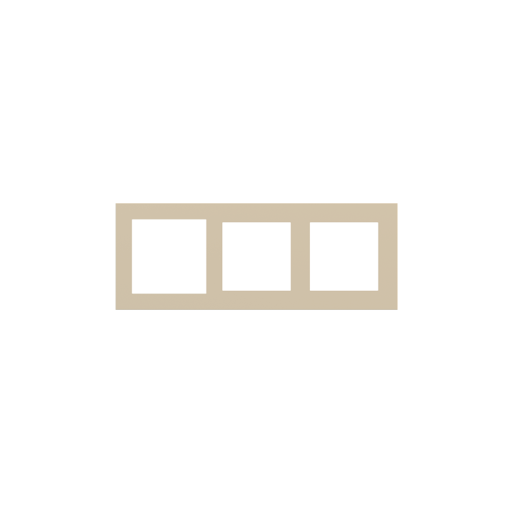 Rectangular Plate Deep (FF/71/20Venti) (87x229) 3 windows (60x60)+(55x55)+(55x55) Fenix NTM Beige Luxor