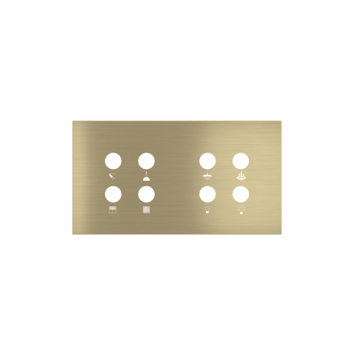 Magnetic plate 2-fold for 4-rocker push buttons Proxima series Metal Brass + customization