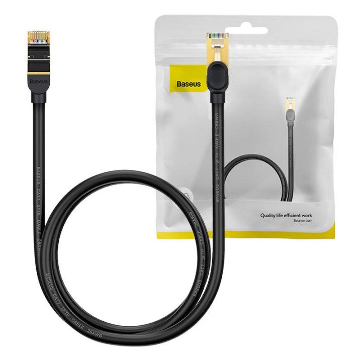 Baseus WKJS010101 Cat7 Ethernet Cable 10Gbps 1m Black