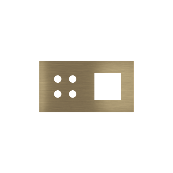 Magnetic plate 2-fold for 4-rocker push button + (45x45 mm window) Proxima series Metal Antique Brass