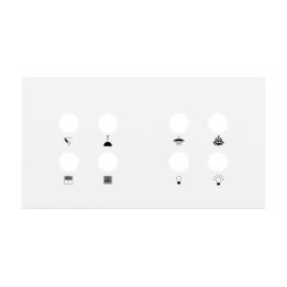 Magnetic plate 2-fold for 4-rocker push buttons Proxima series Metal Pure White + customization