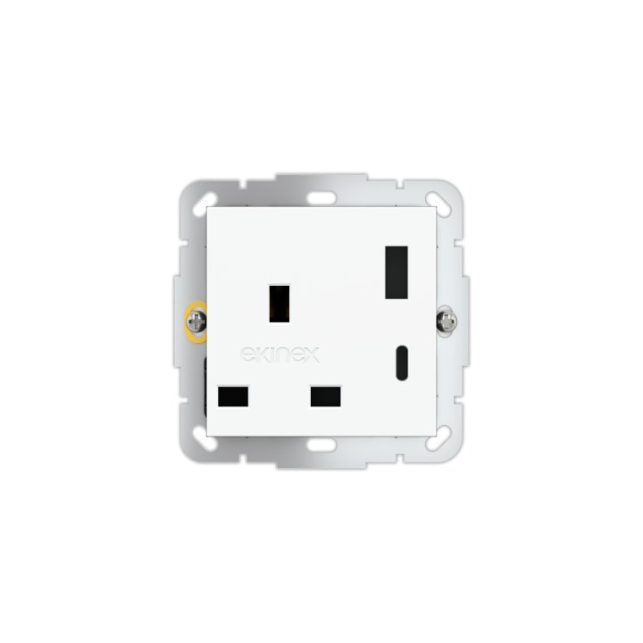 Power socket UK standard with USB, 55x55 mm