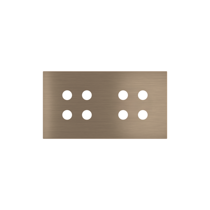 Magnetic plate 2-fold for 4-rocker push buttons Proxima series Metal Dark Chocolate