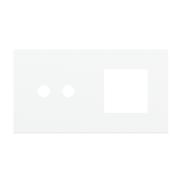 Magnetic plate 2-fold for 2-rocker push button + (45x45 mm window) Proxima series Metal Pure White