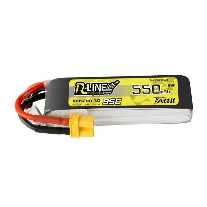 Akku Tattu R-Line 550mAh 7.4V 95C 2S1P XT30