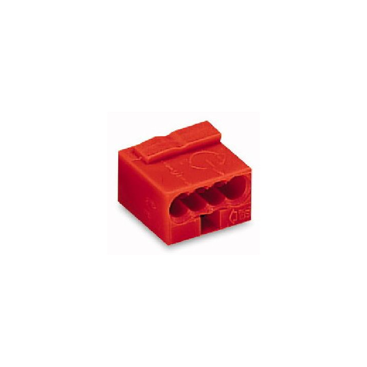 SAVIENOJUMA KLEMME 4-VIETĪGA 0.6-0.8 mm² SARKANA
