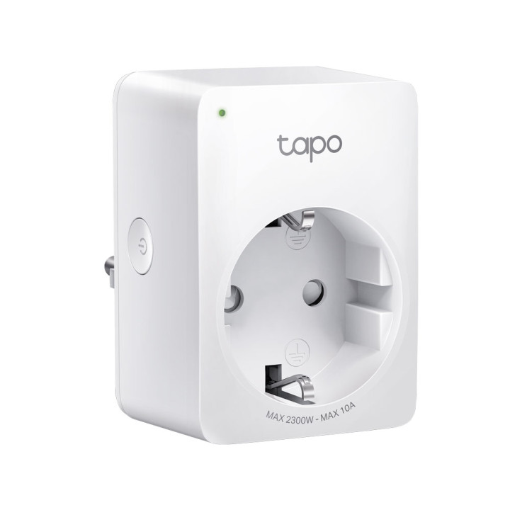 TP-Link Tapo P100 Mini älykäs Wi-Fi-pistoke, saksalainen pistoke (tyyppi F), 16A, 230V, toimii Alexan ja Google Homen kanssa
