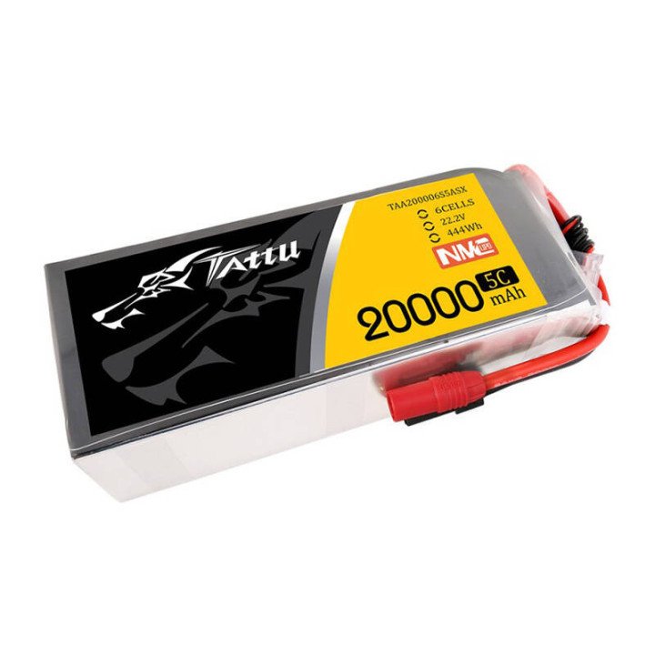 Tattu NMC 20000 мАч 22,2 В 5C 6S1P Lipo аккумулятор со штекером AS150+XT150