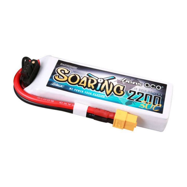 Gens ace G-Tech Soaring 2200mAh 11.1V 30C 3S1P LiPo Battery GEA223S30X6GT