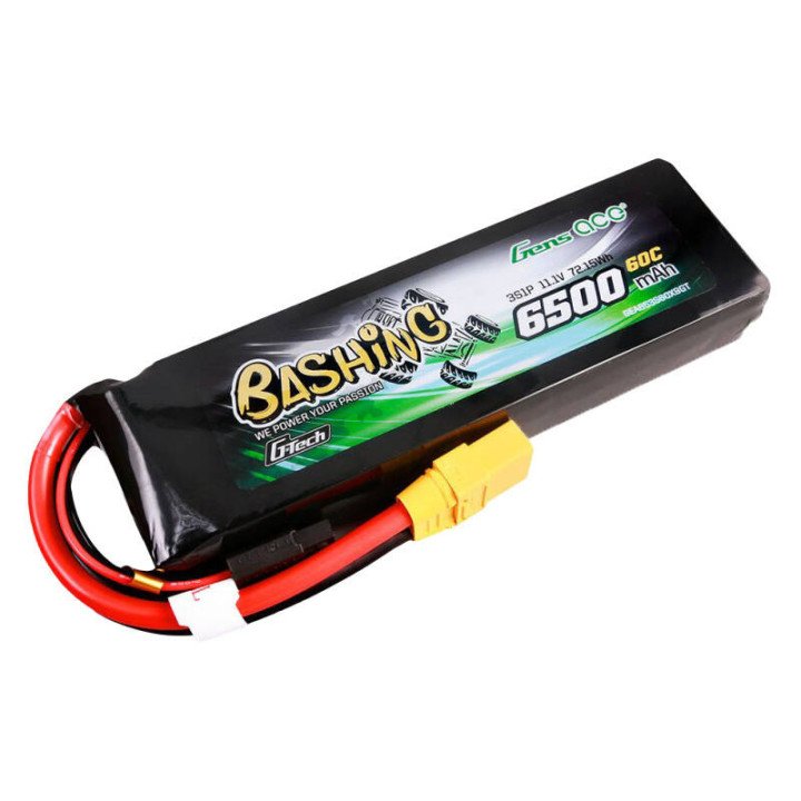 Gens ace G-Tech 6500mAh 11.1V 60C 3S1P LiPo Battery Pack with XT90 - Bashing Series