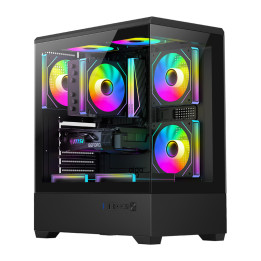 DarkFlash C365 Black Computer Case + 5 Fans