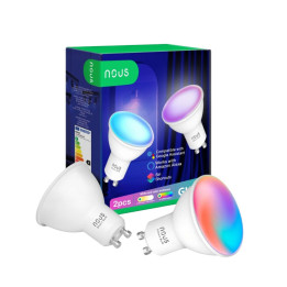 Nous P8 išmanioji Tuya Wi-Fi RGB lemputė (GU10 lizdas), suderinama su medžiaga, 2 pakuotės